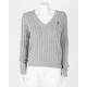 Ralph Lauren Sweter szary w serek pleciony