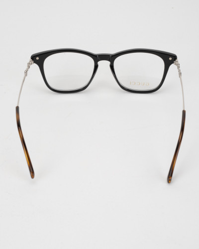 Gucci Okulary czarne ze srebrnym bokiem oprawki