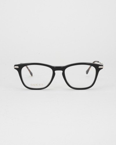 Gucci Okulary czarne ze srebrnym bokiem oprawki