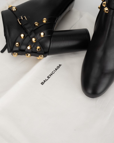 Balenciaga Botki czarne z ćwiekami