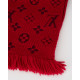 Louis Vuitton Szalik w monogram bordowy delikatne zabrudzenia