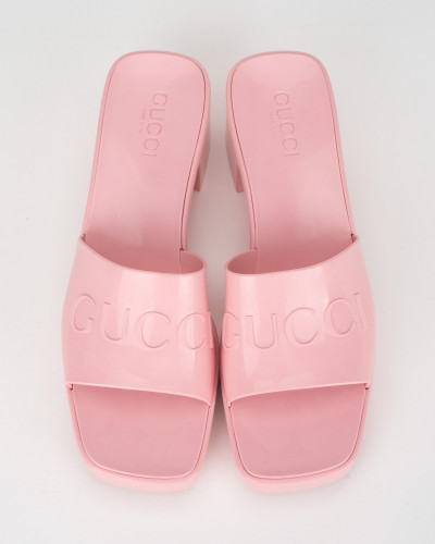 Gucci Klapki różowe gumowe