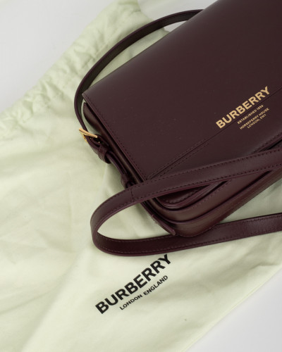 Burberry Torebka bordowa na pasku z logo