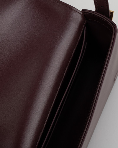 Burberry Torebka bordowa na pasku z logo