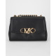 Michael Kors Torebka duża czarna na ramie z zlotym logo