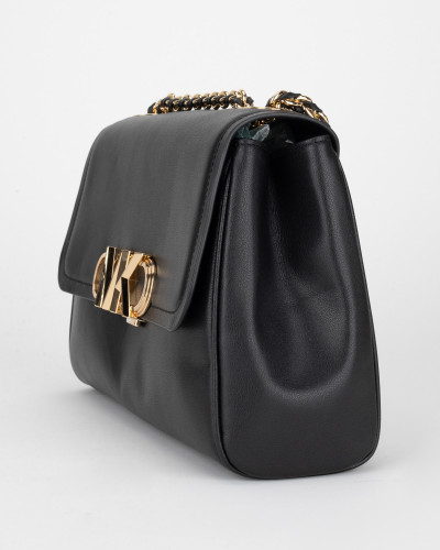 Michael Kors Torebka duża czarna na ramie z zlotym logo