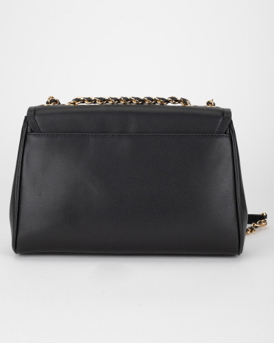 Michael Kors Torebka duża czarna na ramie z zlotym logo