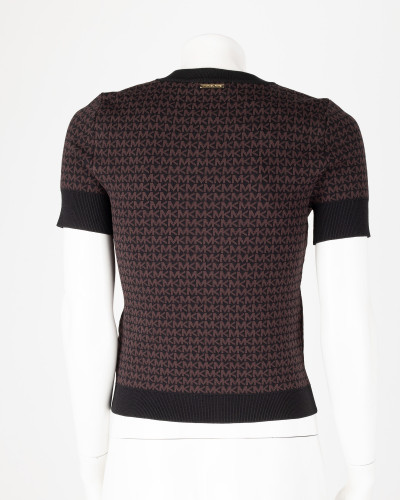 Michael Kors Sweter czarno brązowy w logo