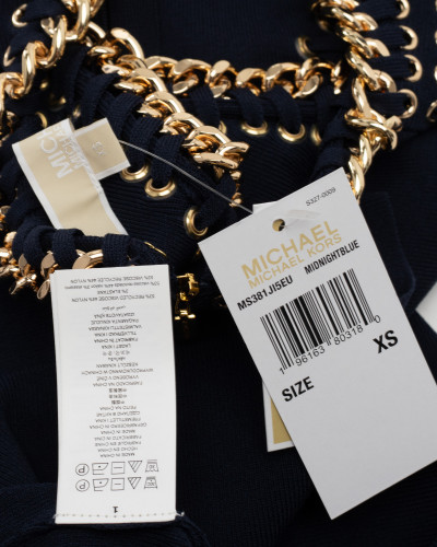 Michael Kors Sukienka granatowa z łańcuchem