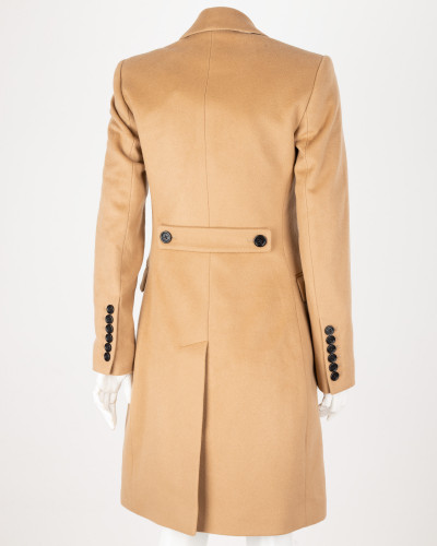 Burberry Płaszcz wełniany brązowy jednorzędowy roziar 6