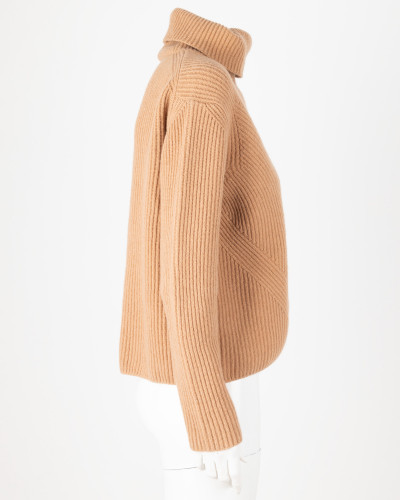 Pinko Sweter brązowy z golfem