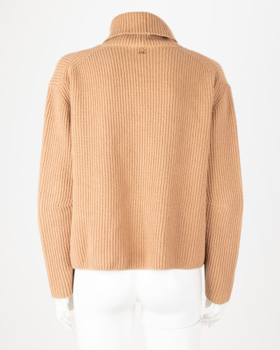 Pinko Sweter brązowy z golfem