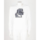 Karl Lagerfeld  Bluza biała z tweedowym logo