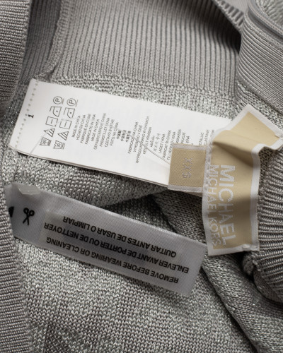 Michael Kors Sukienka srebrna dzianinowa logo