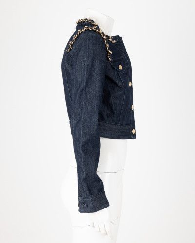 Michael Kors Kurtka granat jeans z lancuchami