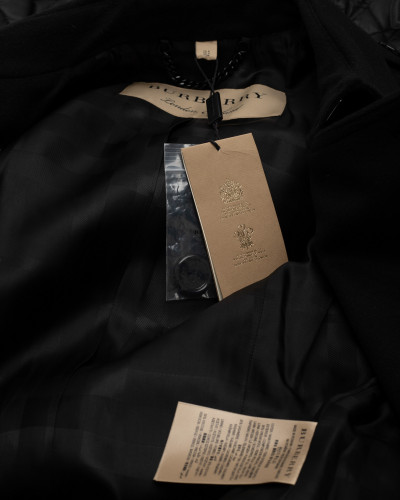 Burberry czarny wełniany dwurzędowy