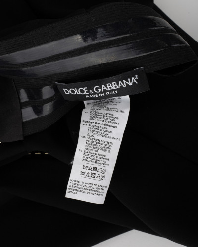 Dolce & Gabbana wąskie czarne leginsy z suwakami na cala dlugosc