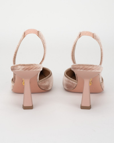 Aquazzura Szpilki aksamitne różowe
