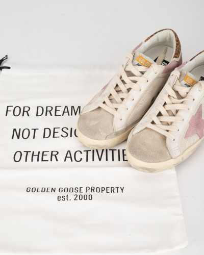 Golden Goose Sportowe różowo szare trampki