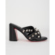 Christian Louboutin klapki na obcasie z ćwiekami