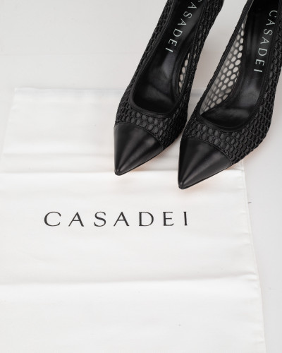 Casadei Szpilki czarne z siatką
