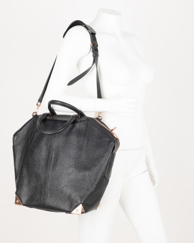 Alexander Wang Torebka czarna duża okłucie rose gold
