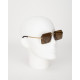Fendi Okulary same szkla bez oprawek w logo + zlote zauszniki