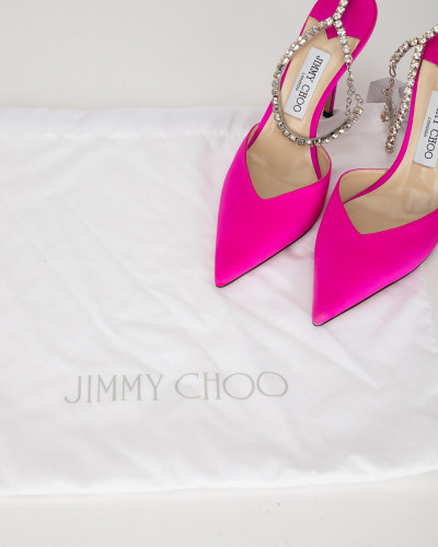 Jimmy Choo Szpilki fuksja z krysztalkami