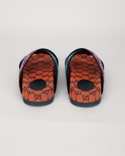 Gucci klapki kolorowe canvas gg
