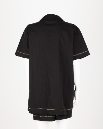 Moschino komplet koszula czarna ze spodenkami