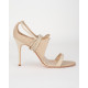 Manolo Blahnik  bezowe wiązane sandały