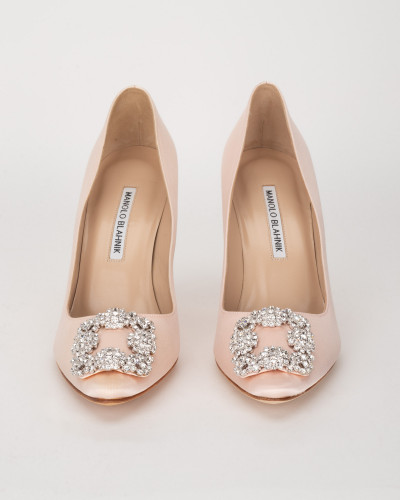 Manolo Blahnik  Szpilki różowe z klamrą