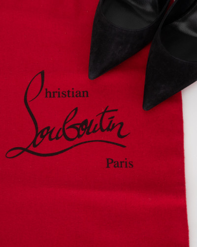 Christian Louboutin Szpilki zamszowe czarem wiązane