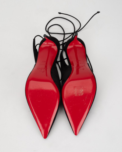 Christian Louboutin Szpilki zamszowe czarem wiązane