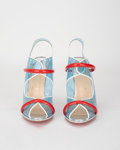 Christian Louboutin Szpilki kolorowe plexi niebieskie