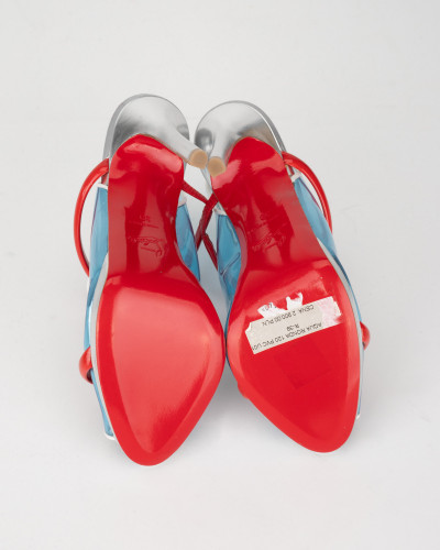 Christian Louboutin Szpilki kolorowe plexi niebieskie