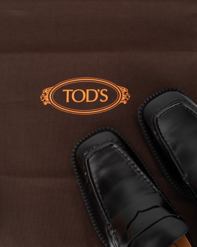 Tod's Loafersy na obcasie skórzane czarne