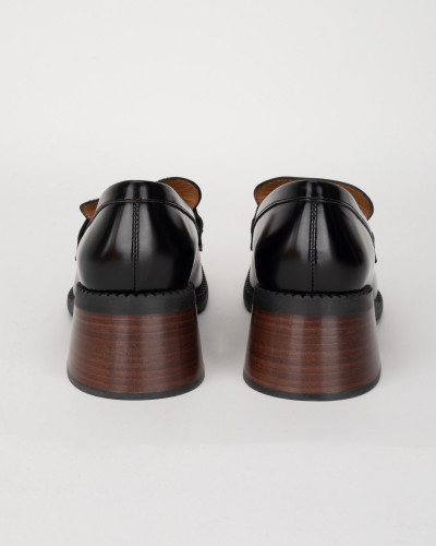 Tod's Loafersy na obcasie skórzane czarne