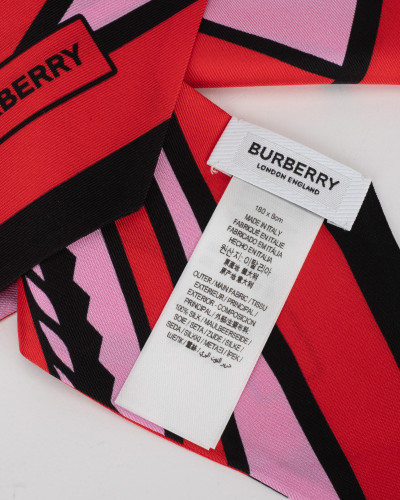 Burberry twilly różowo czerwona z logo