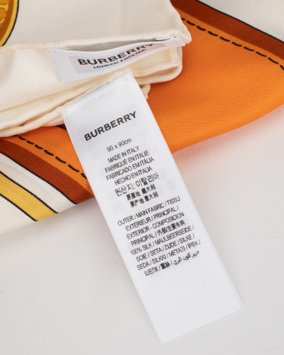 Burberry chusta biało pomarańczowa