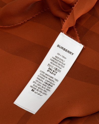 Burberry  rudy szal z szyfonu