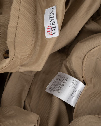 Red Valentino Płaszcz bezowy trencz z paskiem