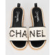 Chanel  Buty klapki biało-czarne