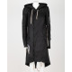 Rick Owens czarna parka z kapturem i naszywkami