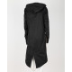 Rick Owens czarna parka z kapturem i naszywkami