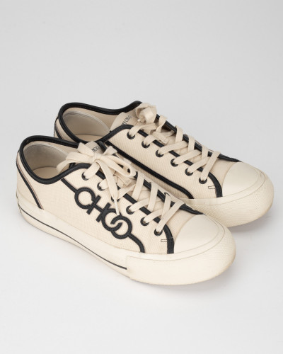 Jimmy Choo trampki bezowe z czsrna lamowka (delikatne przybrudzenia)