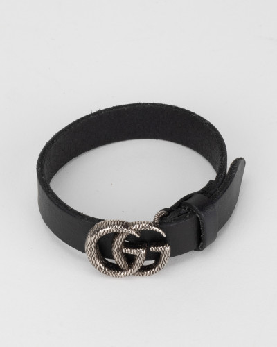 Gucci Bransoletka czarna z GG