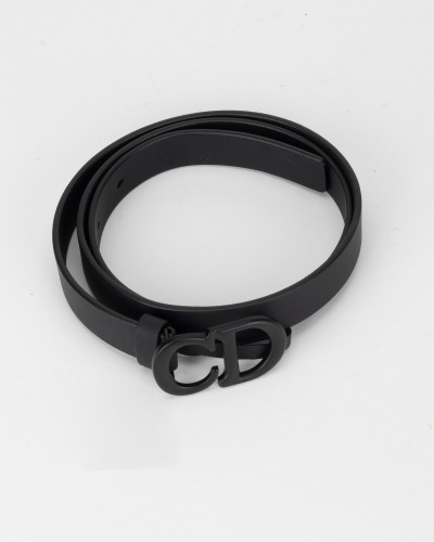 Dior Pasek czarny cienki z logo