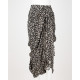 Isabel Marant Spódnica bezowa w czarny print i metaliczna nitka