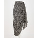 Isabel Marant Spódnica bezowa w czarny print i metaliczna nitka